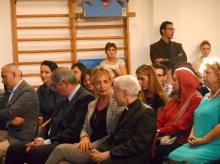 Il Vescovo Ignazio Sanna, l'Onorevole Pes Caterina, il Presidente della Provincia Dott. Deseenen, l'Assessore provinciale Corrias